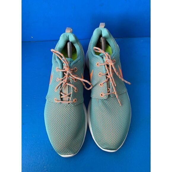 Nike Roshe Run Diffused Jade Blue Orange Running Shoes 511882-303 Women Size 10 - Picture 4 of 7